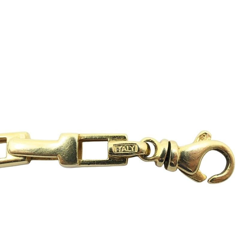 14k Yellow Gold Rectangular Bar Link Chain Necklace - 5