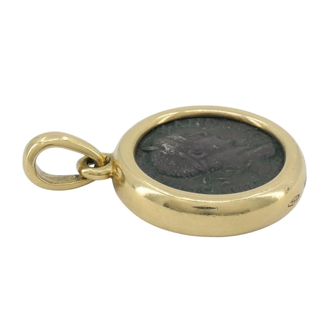 Vintage Bvlgari 18k Gold Ancient Coin Monete Bulgari Pendant - 15
