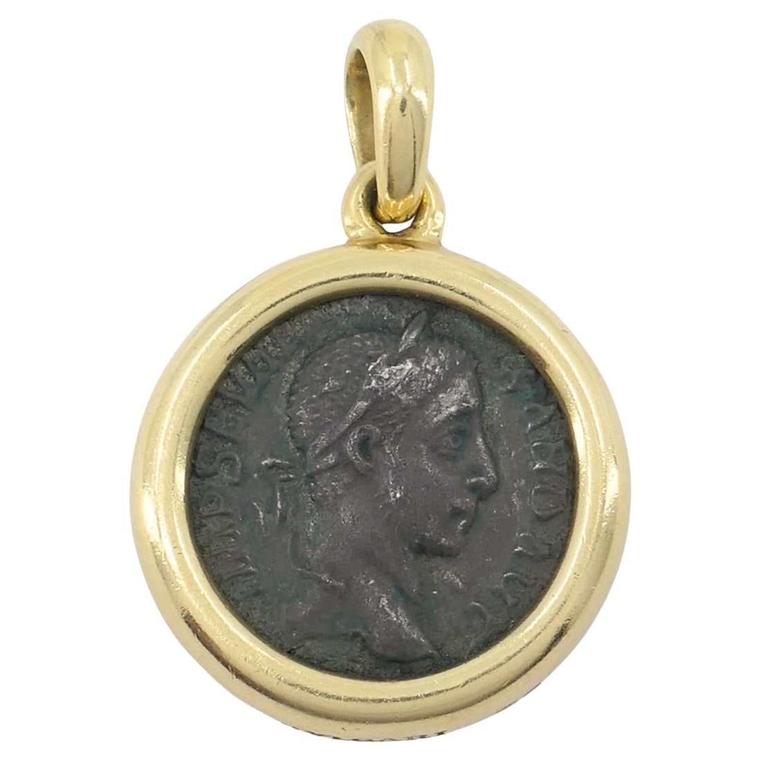 Vintage Bvlgari 18k Gold Ancient Coin Monete Bulgari Pendant - 17