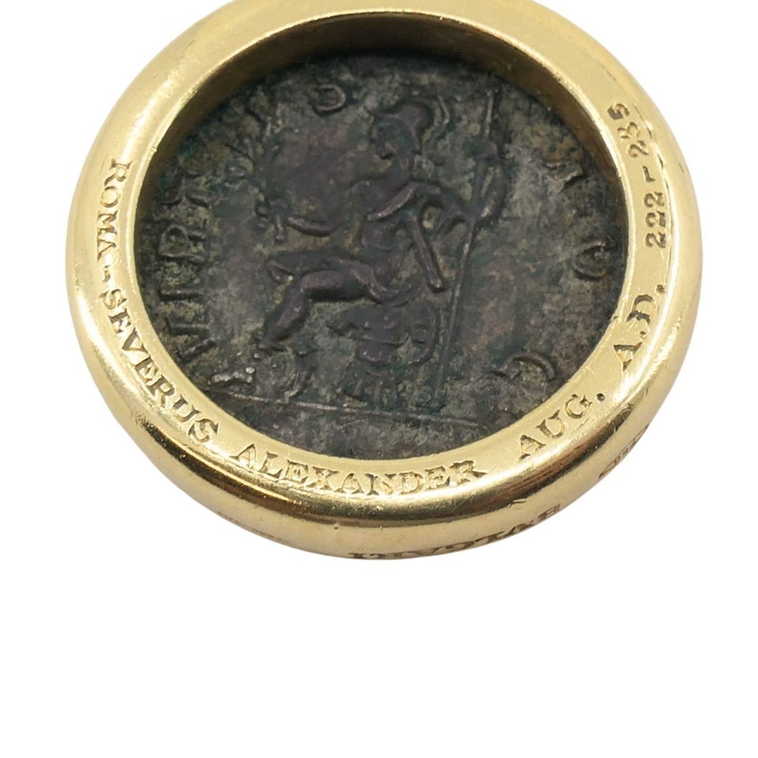 Vintage Bvlgari 18k Gold Ancient Coin Monete Bulgari Pendant - 4