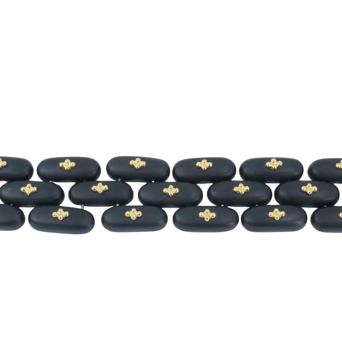 Vintage Angela Cummings Bracelet Gold Black Jade - 11