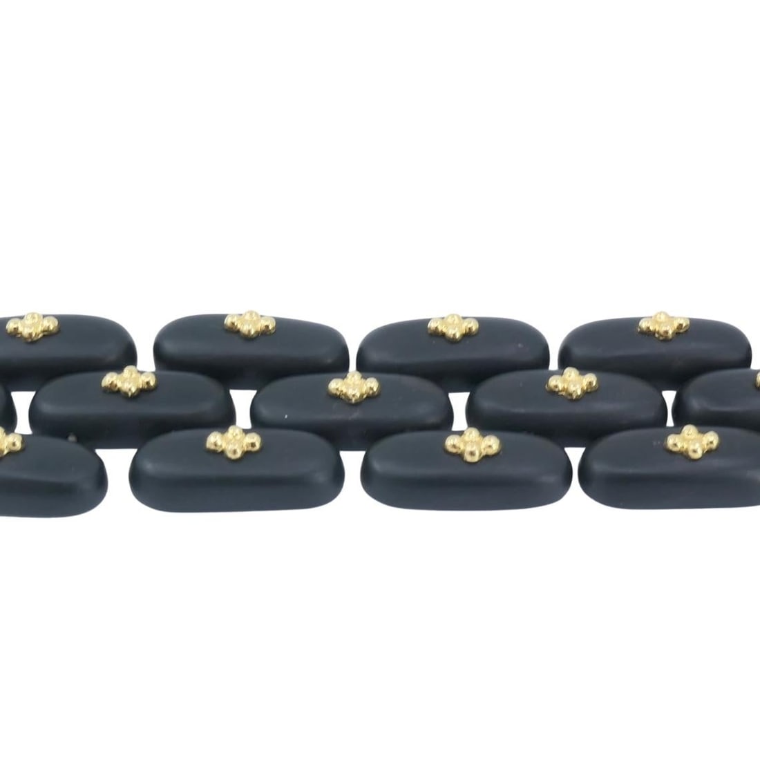 Vintage Angela Cummings Bracelet Gold Black Jade - 20