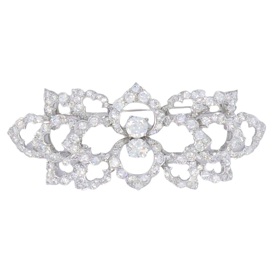 David Webb Diamond Platinum Brooch Floral Design (1 of 20)