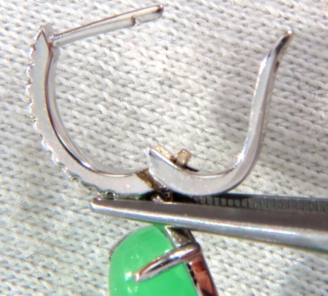 27.80ct GREEN QUARTZ DIAMOND DANGLE EARRINGS 14KT** - 4