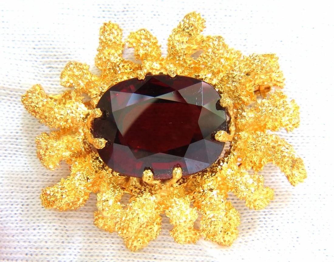 GIA CERTIFED 32.22CT NATURAL SPESSARTITE GARNET 3D ROUGH NUGGET PIN 18kt** (1 of 6)