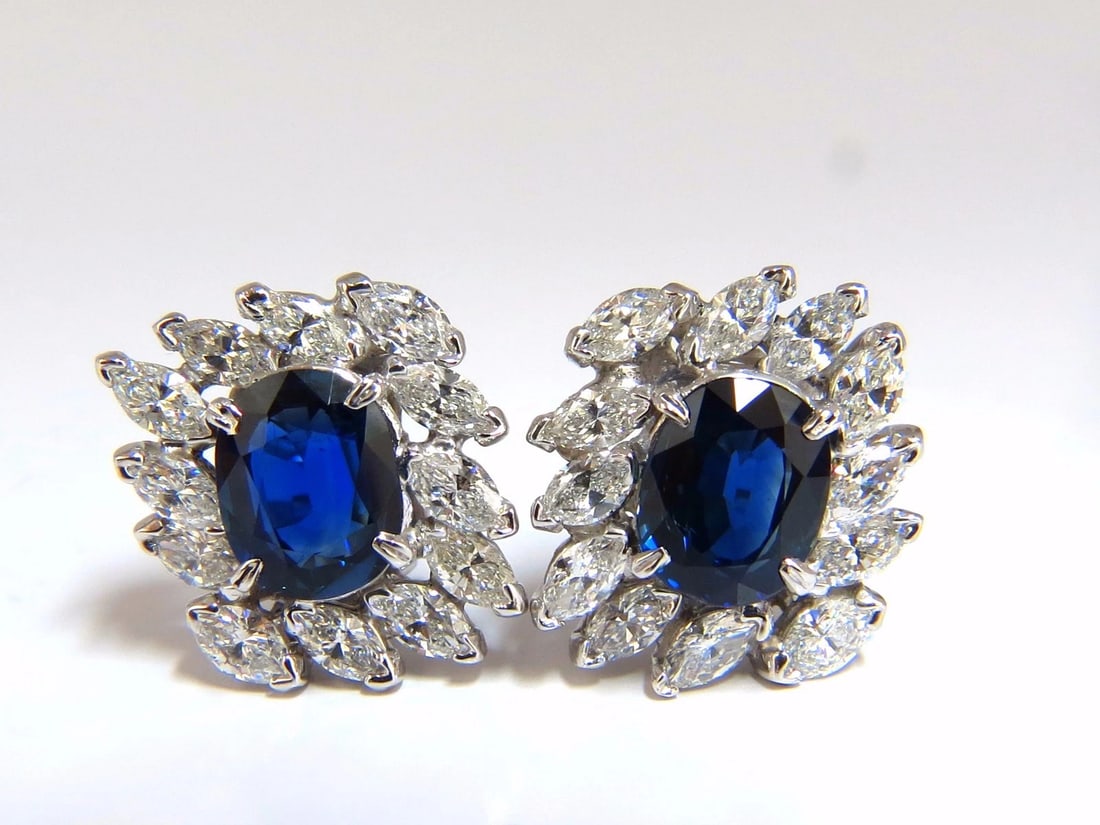 GIA Certified 11.16ct Natural Royal Blue sapphire diamond earrings Platinum**: Title: GIA Certified 11.16ct Natural Royal Blue sapphire diamond earrings Platinum** Description: MAGNIFICENT JEWELS GIA Certified 3.74ct & 3.62Ct Natural Blue sapphire earrings. Report # 2173124301 V