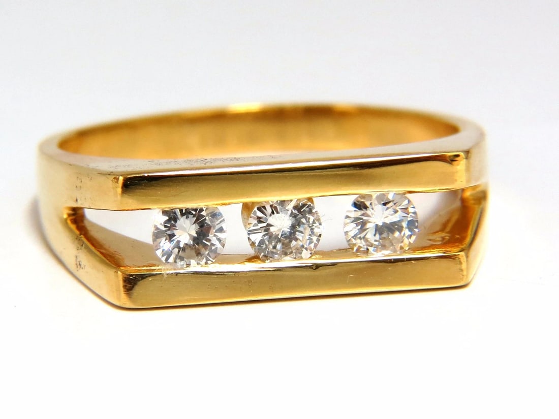 .75ct Mens Diamond Ring 14kt Channel + (1 of 5)