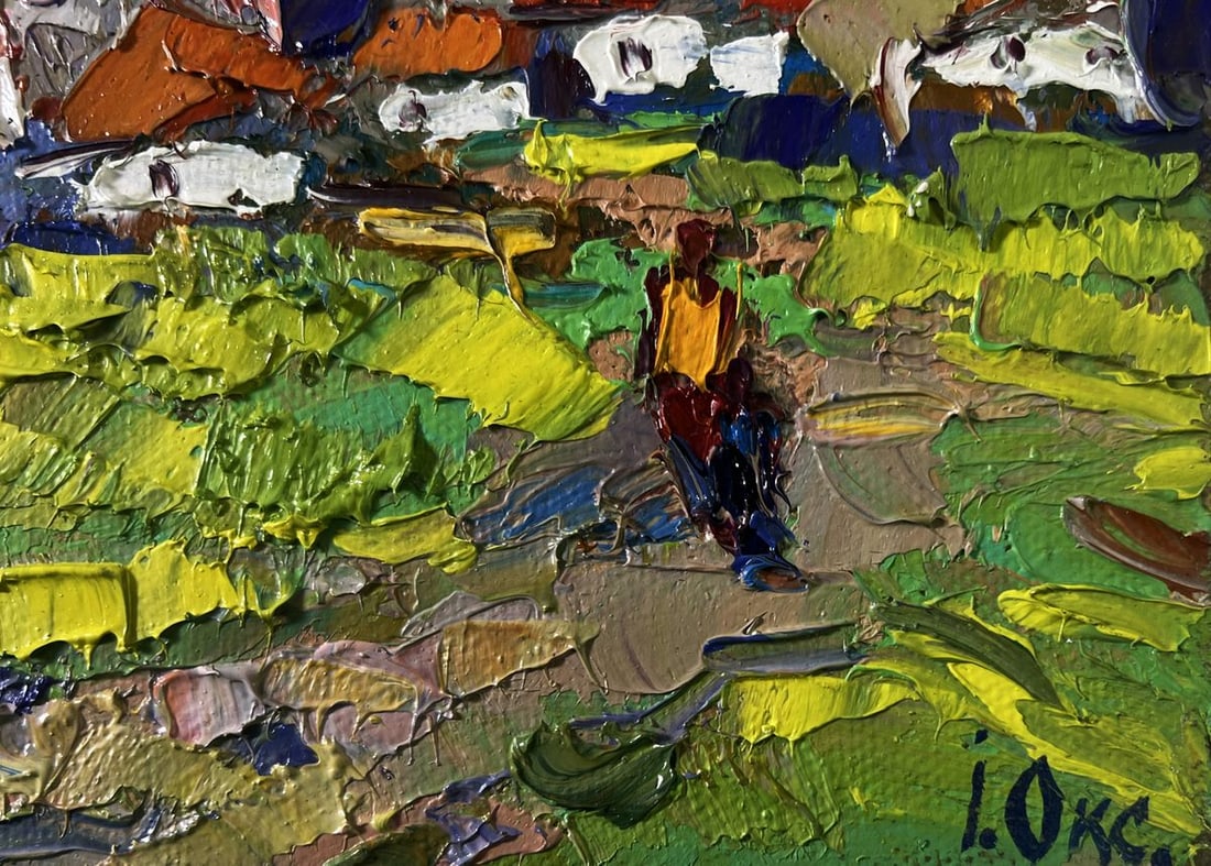 Oil painting As the snow melts early spring comes Oksana Ivanyuk - 5