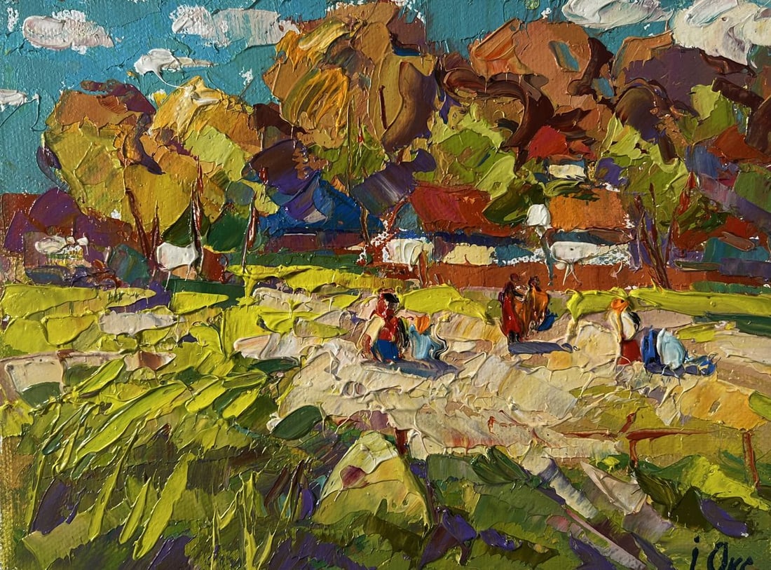 Oil painting On the pasture silence Oksana Ivanyuk - 3