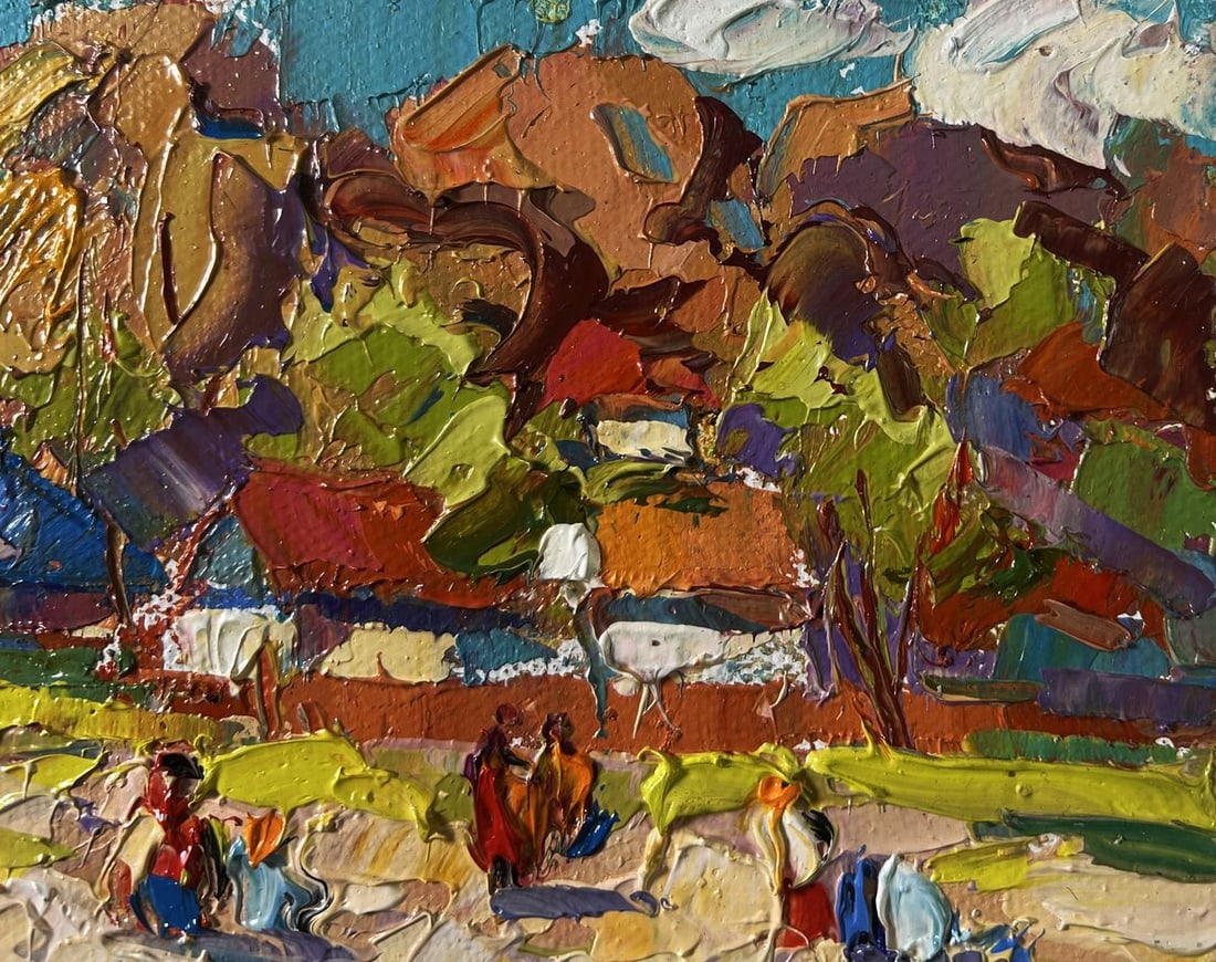 Oil painting On the pasture silence Oksana Ivanyuk - 4