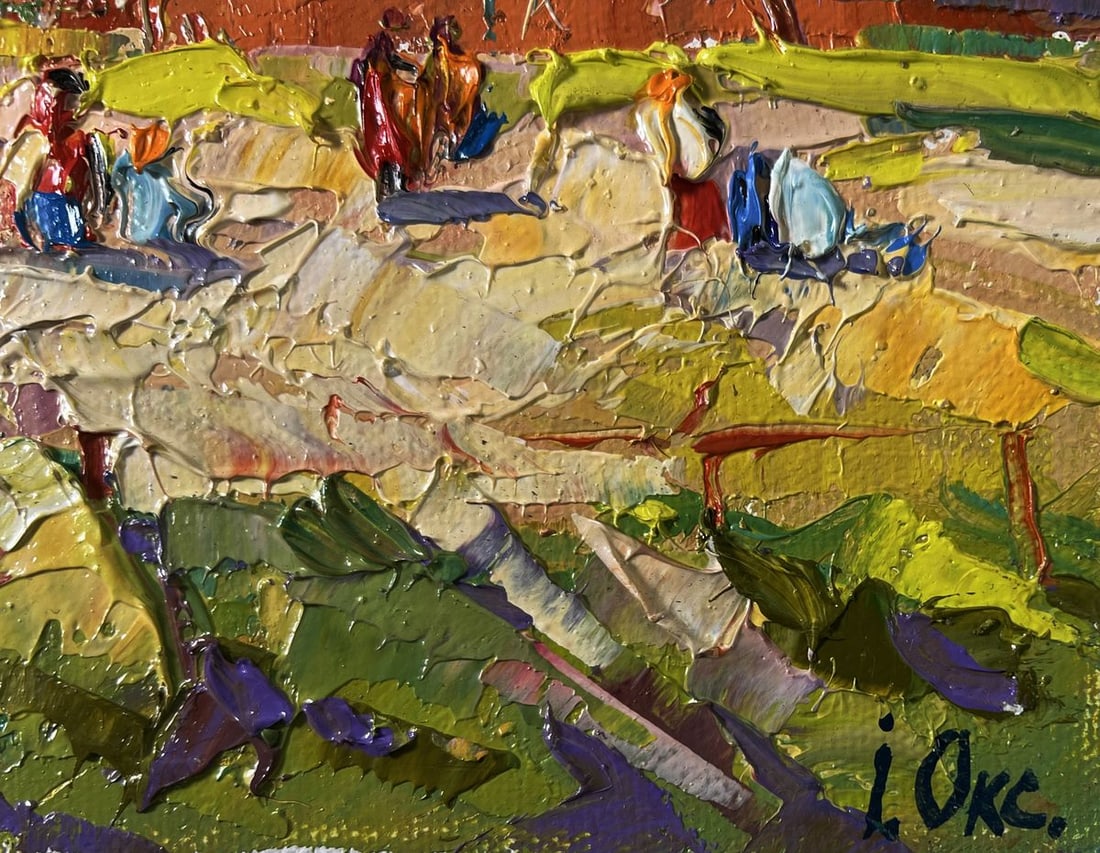 Oil painting On the pasture silence Oksana Ivanyuk - 5