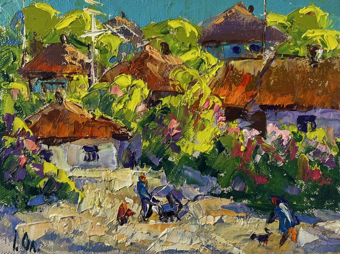 Oil painting Bloom and light between buildings Oleksiy Ivanyuk - 3