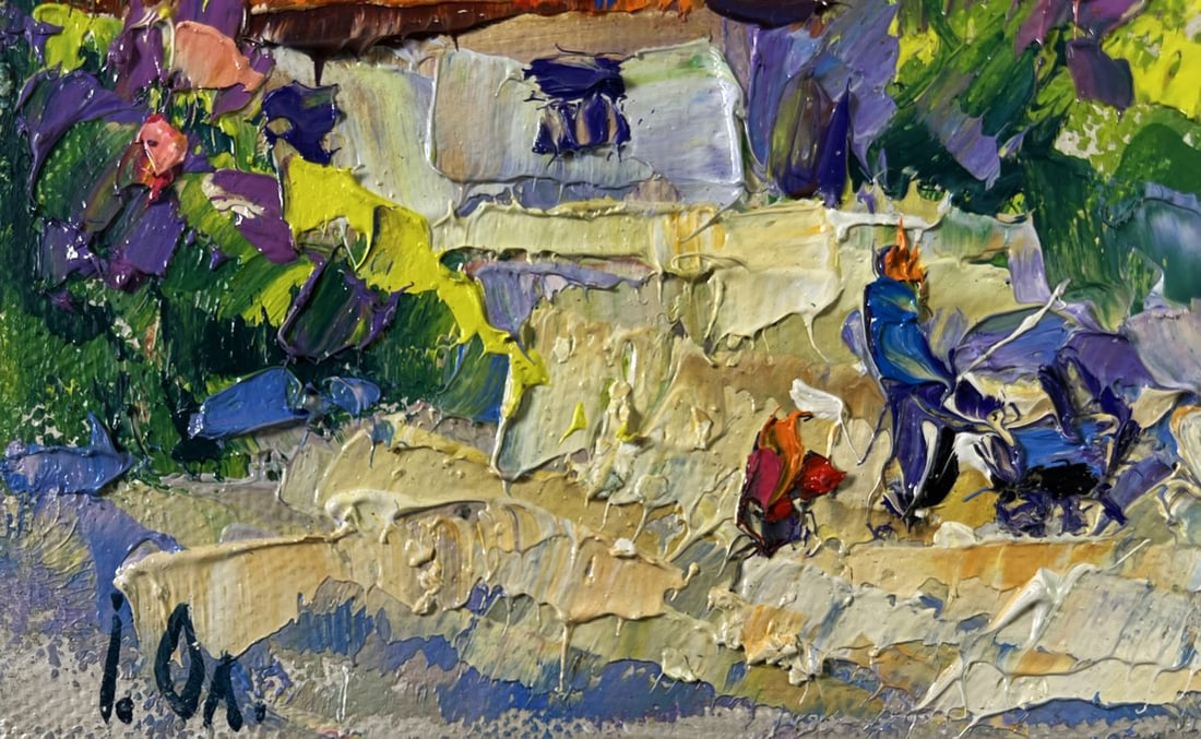 Oil painting Bloom and light between buildings Oleksiy Ivanyuk - 6