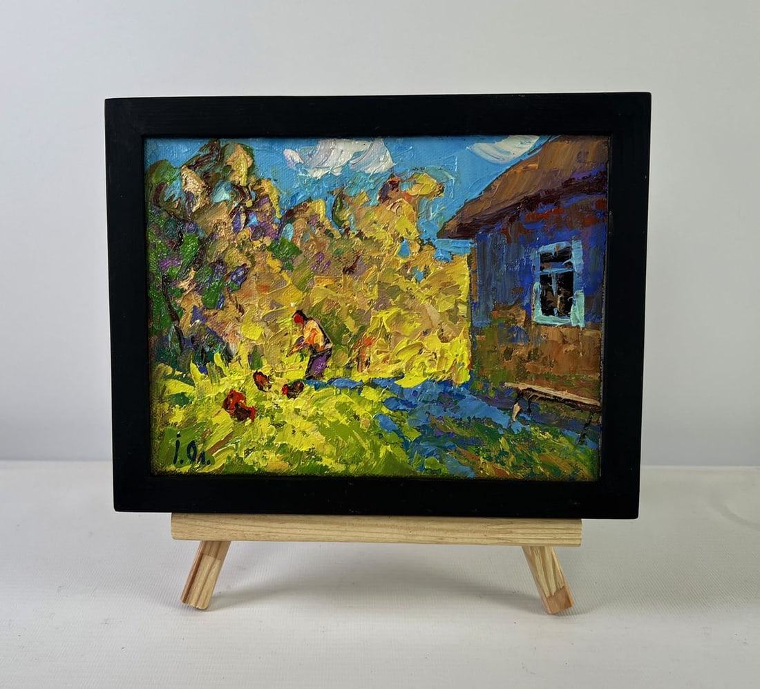 Oil painting The sun in the field Oleksiy Ivanyuk: Title: Oil painting The sun in the field Oleksiy Ivanyuk Description: NoAAA5384 The Oil painting on Canvas titled "The Sun in the Field" immerses the viewer in a radiant countryside scene brimming wit