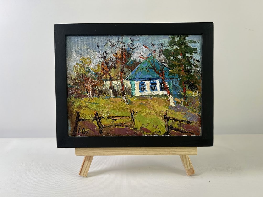 Oil painting Cold March days Oksana Kalenyuk: Title: Oil painting Cold March days Oksana Kalenyuk Description: NoAAA5212 The oil painting on Canvas titled "Cold March Days" vividly captures the quiet, melancholic atmosphere of the waning days of