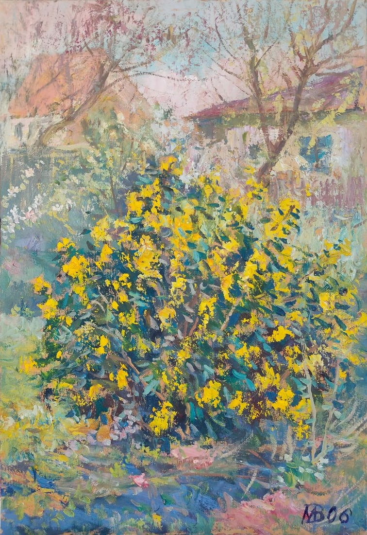 Oil painting April yard Mishurovsky V. V.: Title: Oil painting April yard Mishurovsky V. V. Description: No50 *** ABOUT THIS PAINTING *** * TITLE: "April yard" * ARTISTS: Mishurovsky V. V. * SIZE: 42,5x29 cm/ 16,73x11,41 inches * MEDIUM: Oil,