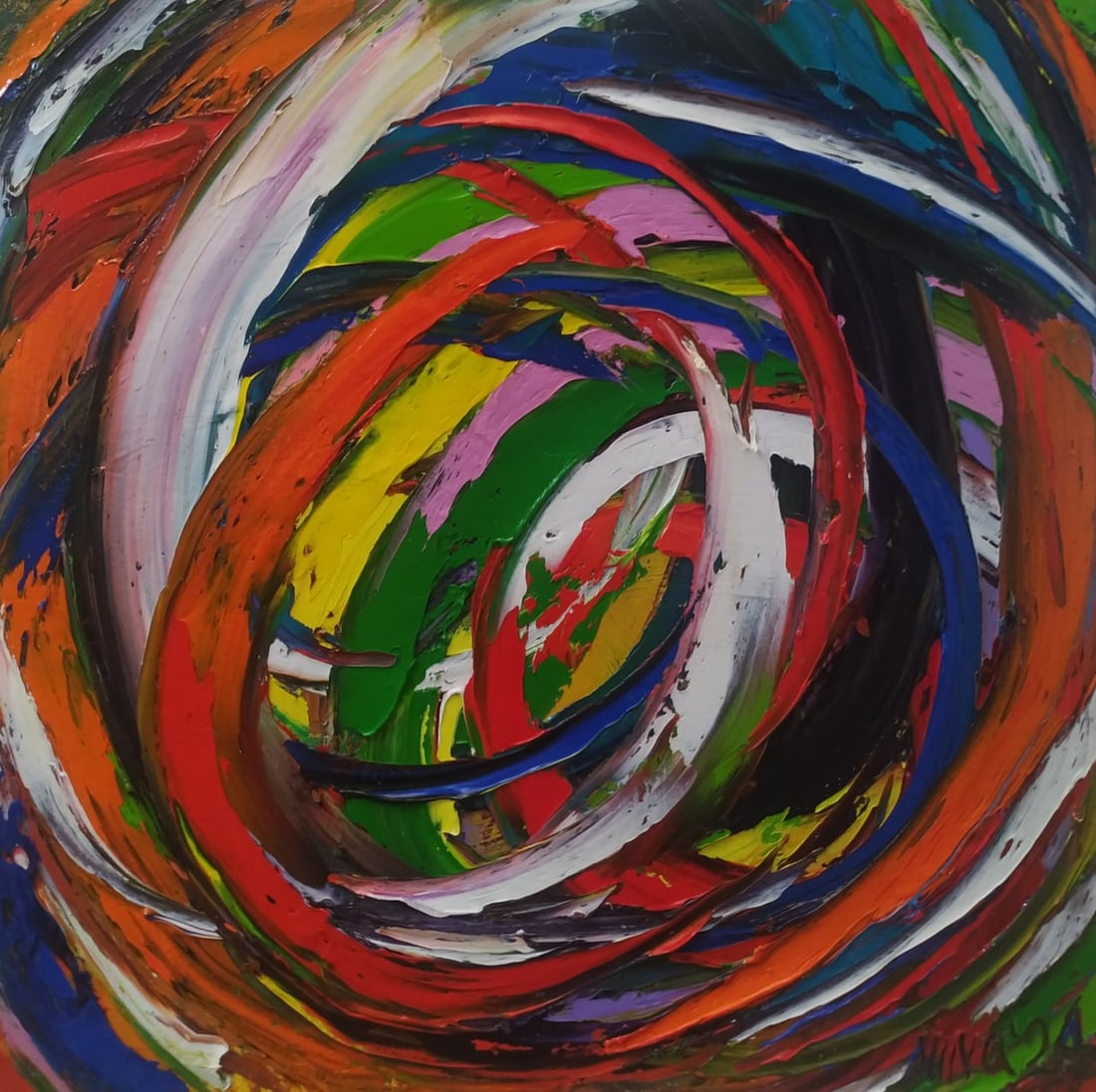 Abstract Oil painting Universe 8 Nina L: Title: Abstract Oil painting Universe 8 Nina L Description: 13Lt Painter: Nina L. Size: 60x60 cm/ 23.62x23.62 inches Components: oil, canvas Original painting CONDITION: exellent ERA: 2024 ARTIST: She