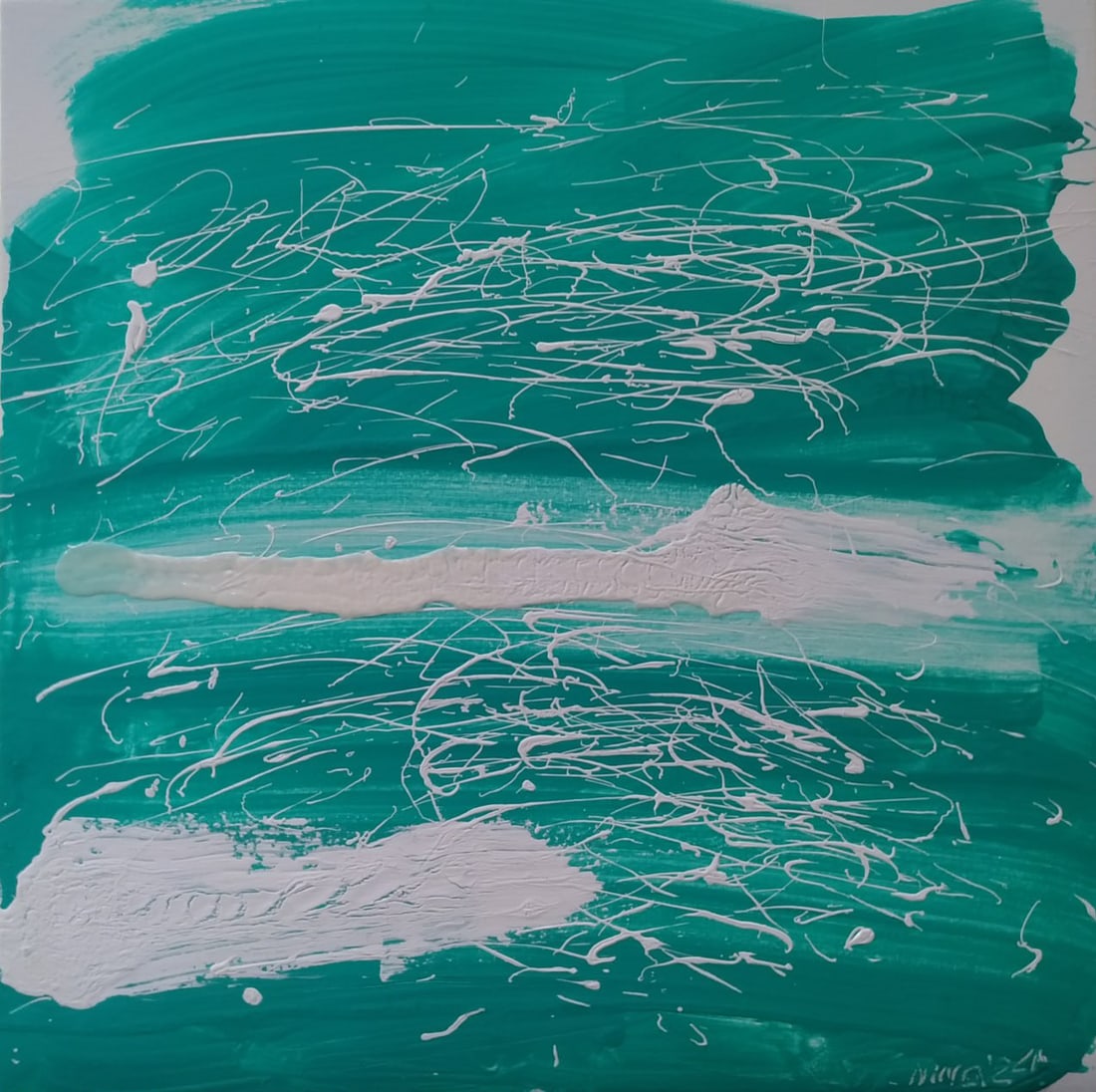 Abstract Oil painting Lapis lazuli Nina L: Title: Abstract Oil painting Lapis lazuli Nina L Description: 56Lt Painter: Nina L. Size: 50x50 cm/ 19.68x19.68 inches Components: oil, canvas Original painting CONDITION: exellent ERA: 2024 ARTIST: S