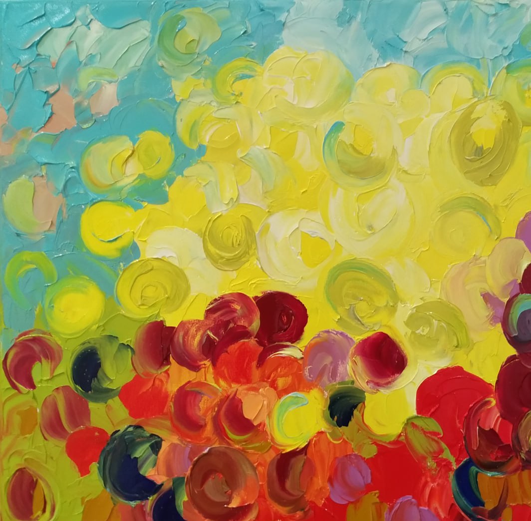 Abstract Oil painting joy Nina L - 2