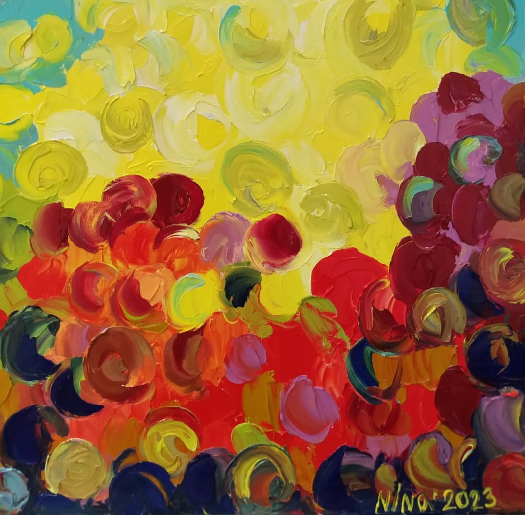 Abstract Oil painting joy Nina L - 5