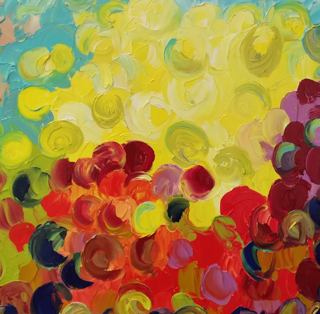 Abstract Oil painting joy Nina L - 6