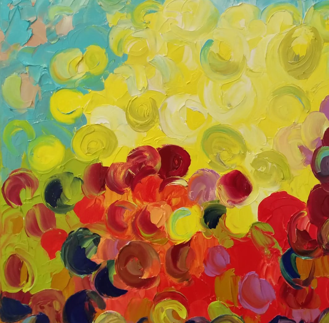 Abstract Oil painting joy Nina L - 7