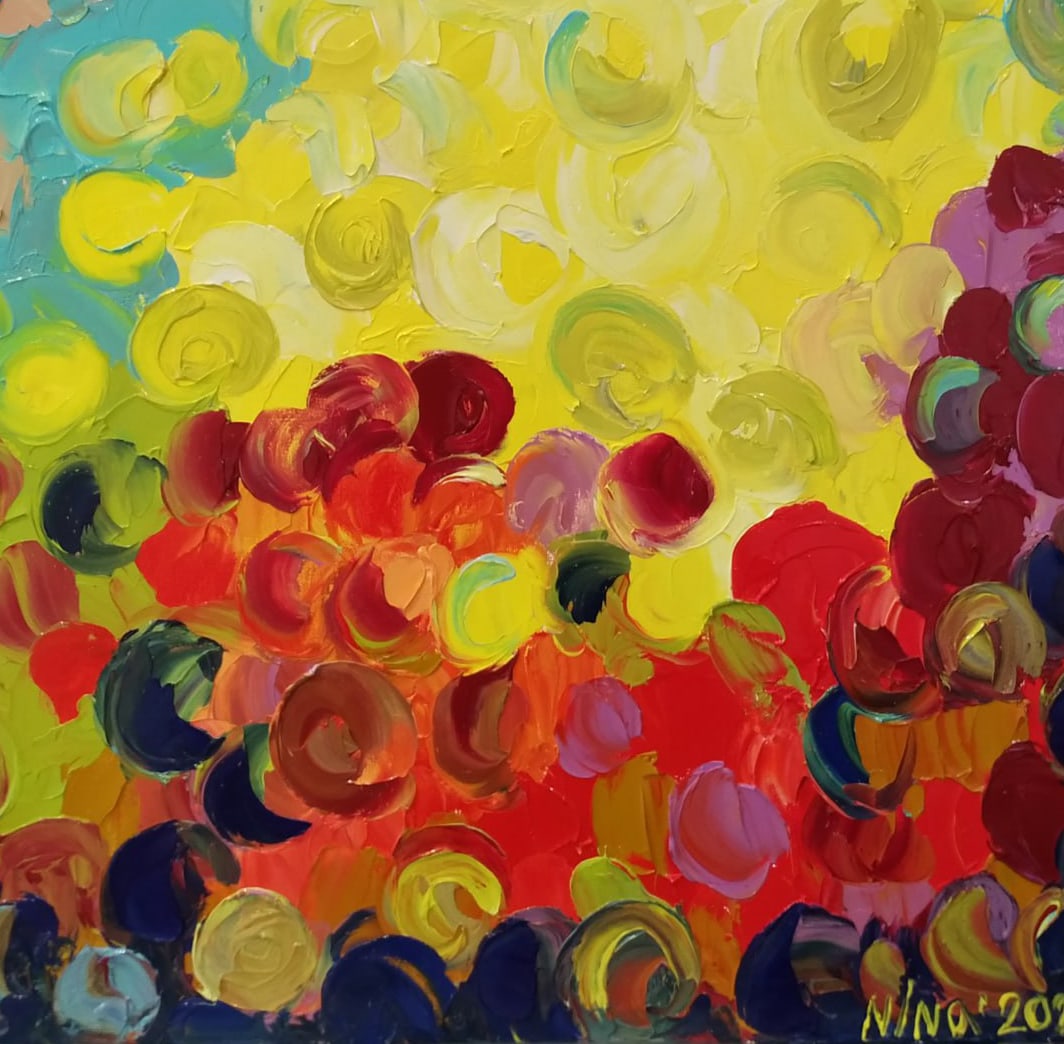 Abstract Oil painting joy Nina L - 9