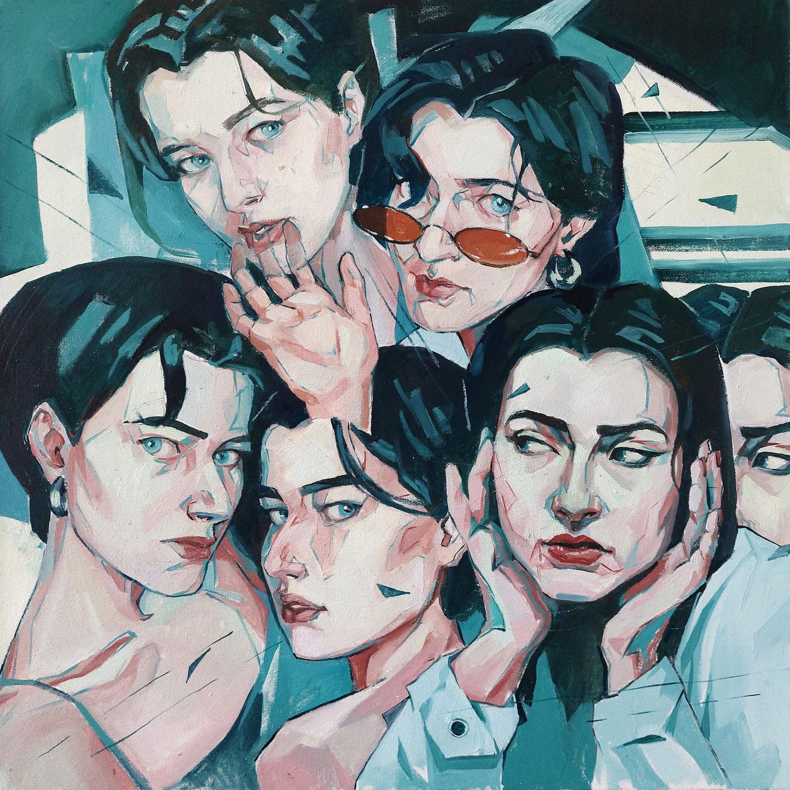 Oil painting filter Katya F: Title: Oil painting filter Katya F Description: 03Kt Painter: Katya F. Size: 50x50 cm/ 19.68x19.68 inches Components: oil, canvas Original painting CONDITION: exellent ERA: 2022 ARTIST: Katya F is a c