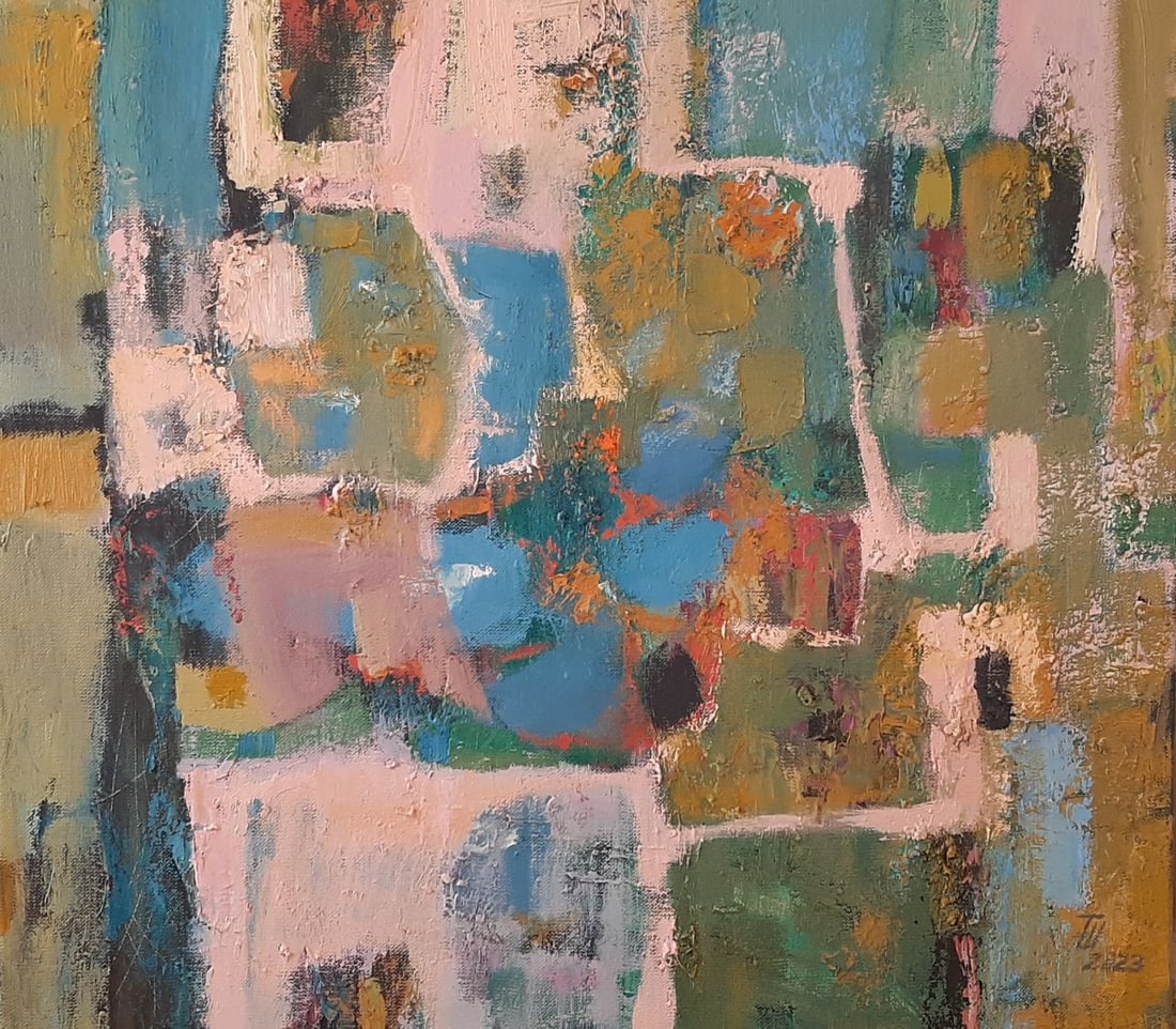 Abstract Oil painting May flowering Tetyana Shulyak: Title: Abstract Oil painting May flowering Tetyana Shulyak Description: 20Sl Painter: Tetyana Shulyak Size: 50x55 cm/19.68x21.65 inches Components: oil, canvas Original painting from our collection ER