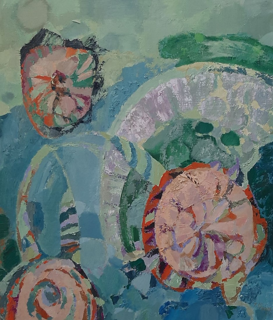 Abstract Oil painting Moving in circles Tetyana Shulyak: Title: Abstract Oil painting Moving in circles Tetyana Shulyak Description: 33Sl Painter: Tetyana Shulyak Size: 78x65cm/30,71x25,59 inches Components: oil, canvas Original painting from our collection