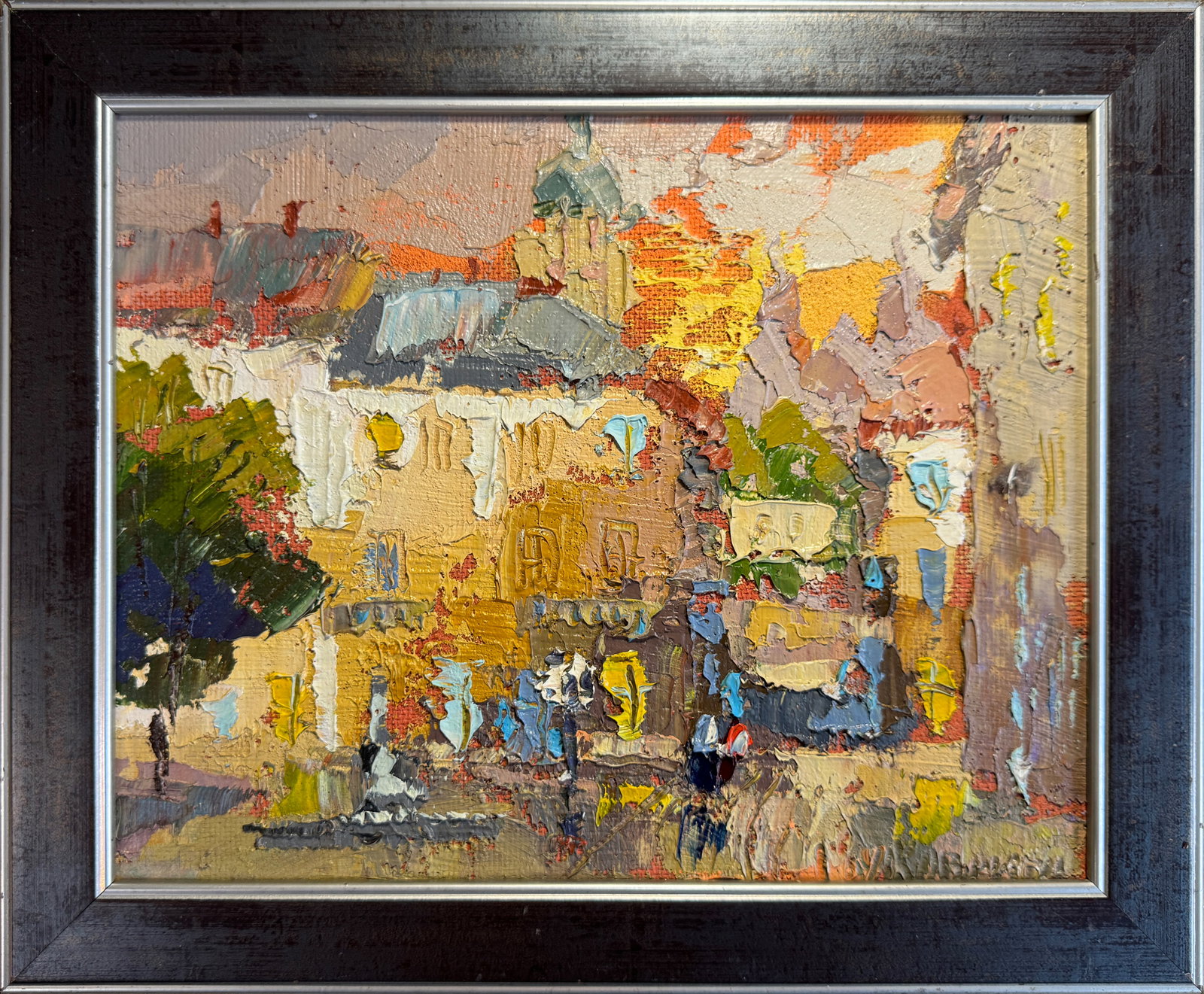 Oil painting with frame Lviv market square K. Leonid (1 of 7)