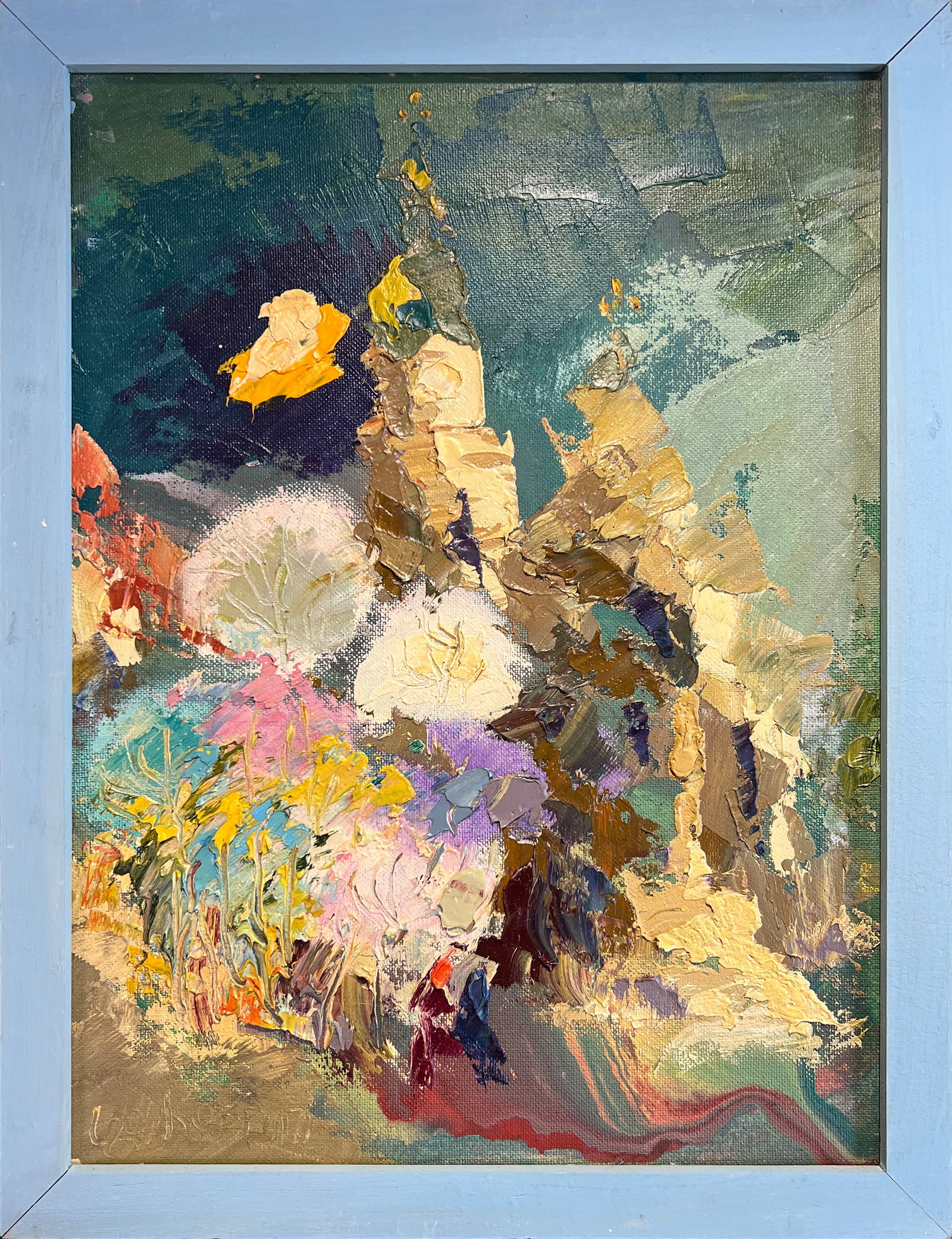 Abstract Oil painting with frame Lviv, Bernardine Monastery, Evening, Spring K. Leonid (1 of 9)