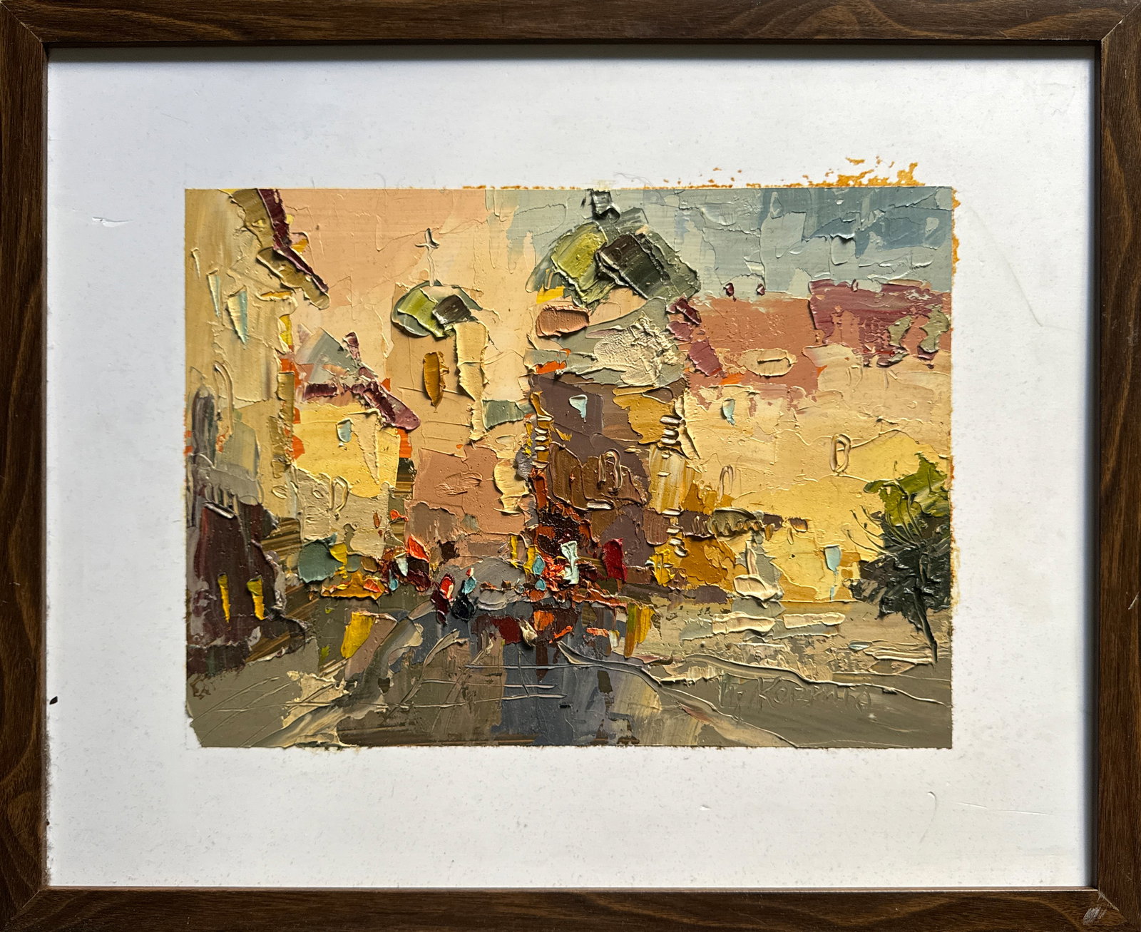 Oil painting with frame Lviv Market Square K. Leonid: Title: Oil painting with frame Lviv Market Square K. Leonid Description: 501KK Painter: K. Leonid Size: 40x50 cm/ 15.74x19.68 inches Components: oil, cardboardOriginal painting CONDITION: exellent ERA