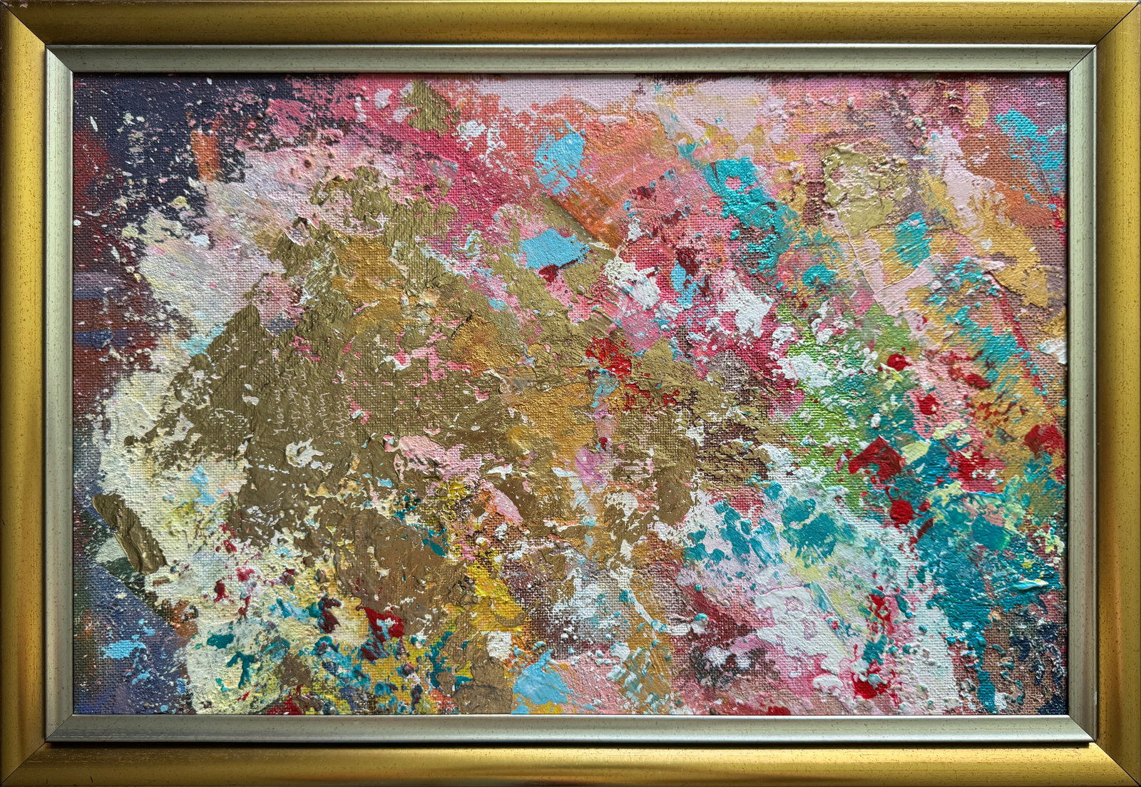 Acrylic painting with frame Perception K. Leonid: Title: Acrylic painting with frame Perception K. Leonid Description: 533KK Painter: K. Leonid Size: 37x57.5 cm/ 14.56x22.63 inches Components: acrylic, fiberboard, foilOriginal painting CONDITION: exe