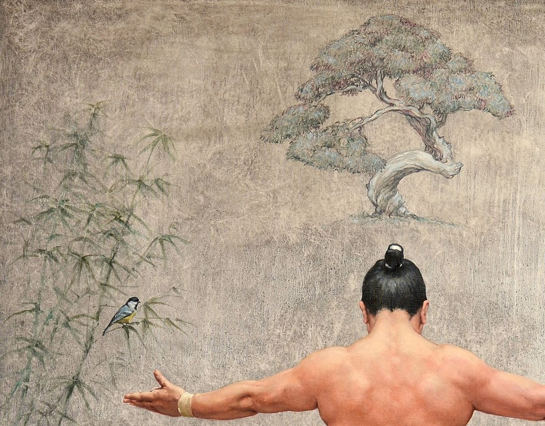 Oil painting Time of crane bird Oleg Kateryniuk - 2