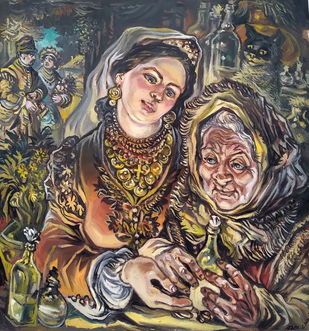 Oil painting Daughter and mom Alexander Arkadievich Litvinov: Title: Oil painting Daughter and mom Alexander Arkadievich Litvinov Description: No1207AAA *** ABOUT THIS PAINTING *** * TITLE: "Daughter and mom" * ARTISTS: Alexander Arkadievich Litvinov * SIZE: 52.