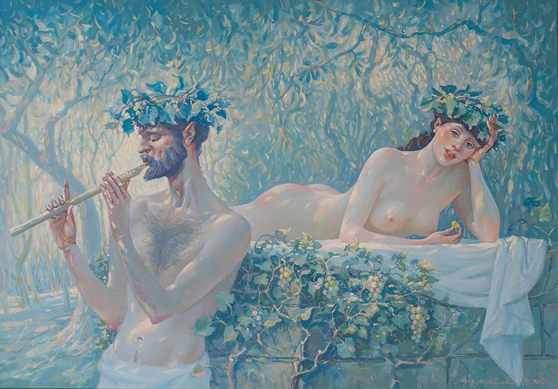 Acrylice painting Flute sounds Nicolay Vydcovsky: Title: Acrylice painting Flute sounds Nicolay Vydcovsky Description: NoBytk 12 *** ABOUT THIS PAINTING *** * TITLE: "Flute sounds" * ARTISTS: Nicolay Vydcovsky * SIZE: 60x80 cm/'23.62x31.49 inches' *