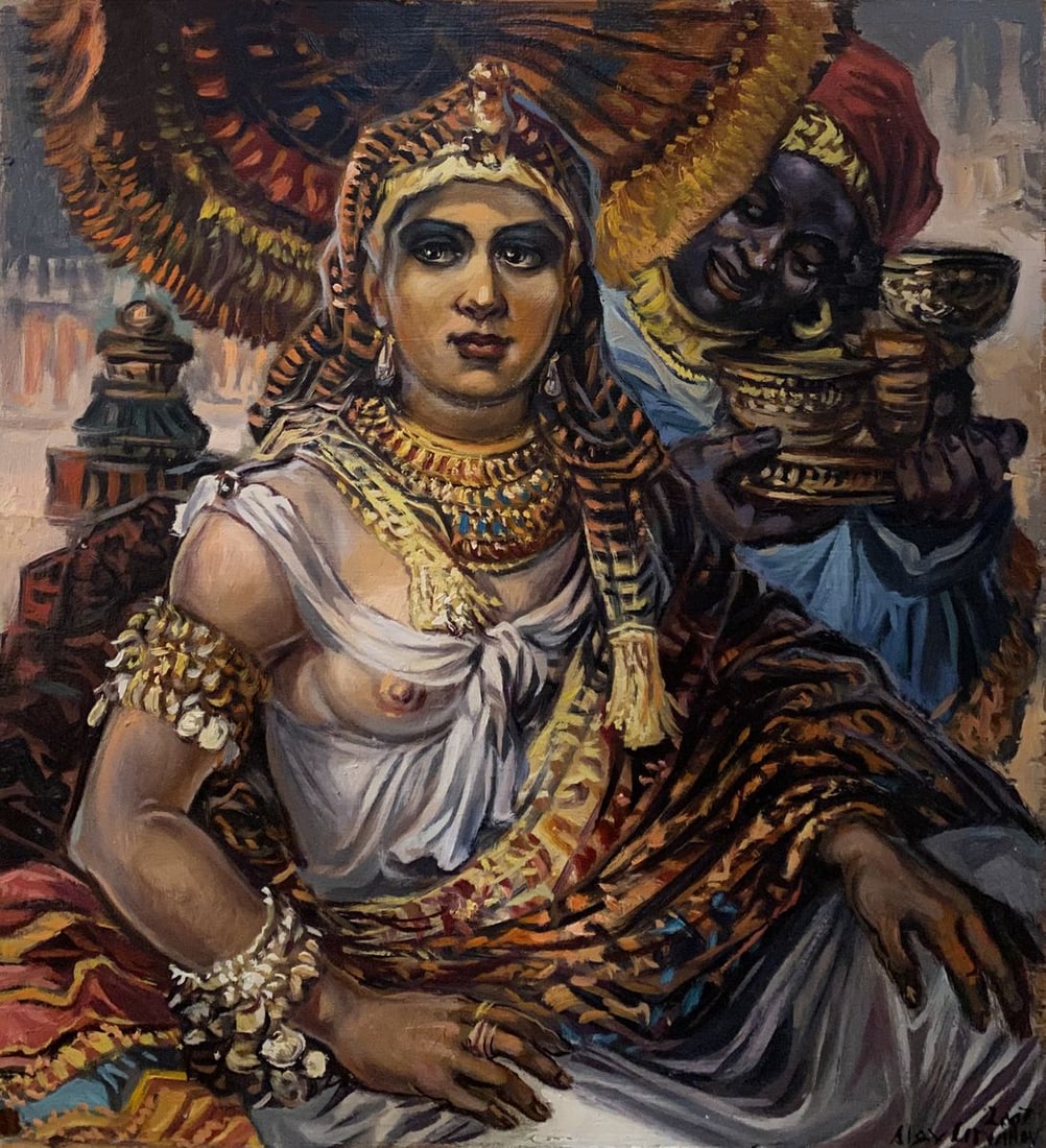 Oil painting Cleopatra Alexander Arkadievich Litvinov (1 of 8)