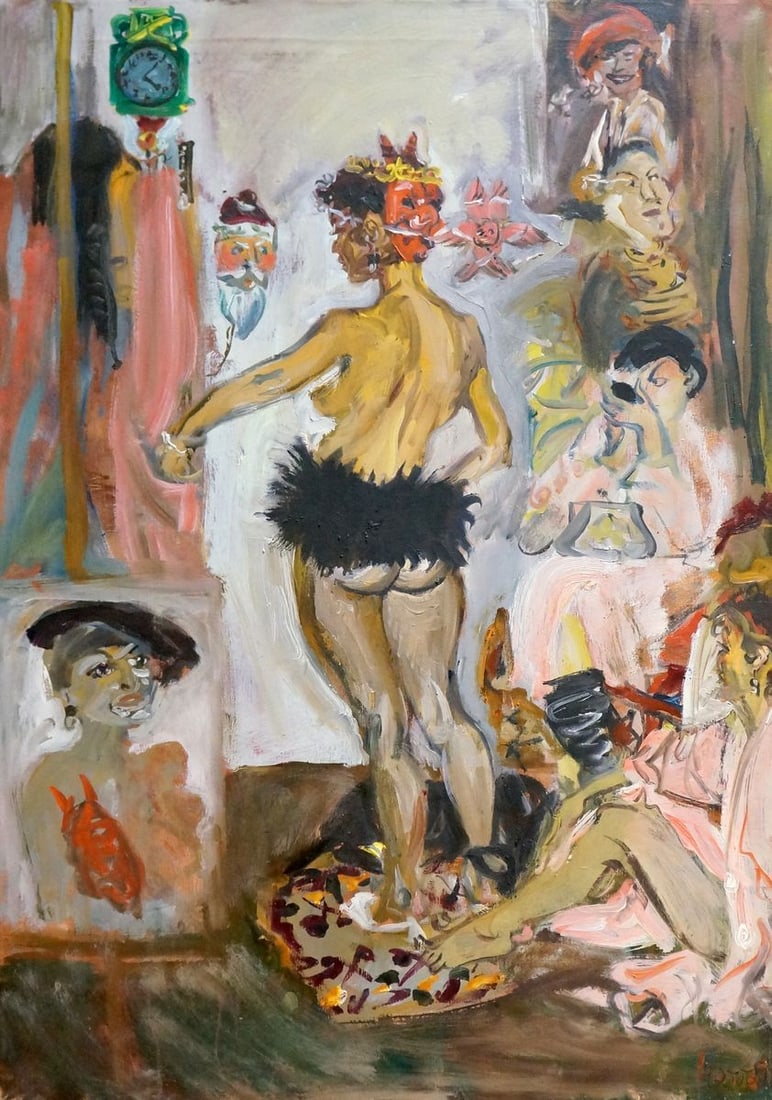 Abstract oil painting Portrait of a girl Konysheva N. I.: Title: Abstract oil painting Portrait of a girl Konysheva N. I. Description: NoVern 1240 *** ABOUT THIS PAINTING *** * TITLE: "Portrait of a girl" * ARTISTS: Konysheva N. I. * SIZE: 70x49.5 cm/'27.55x