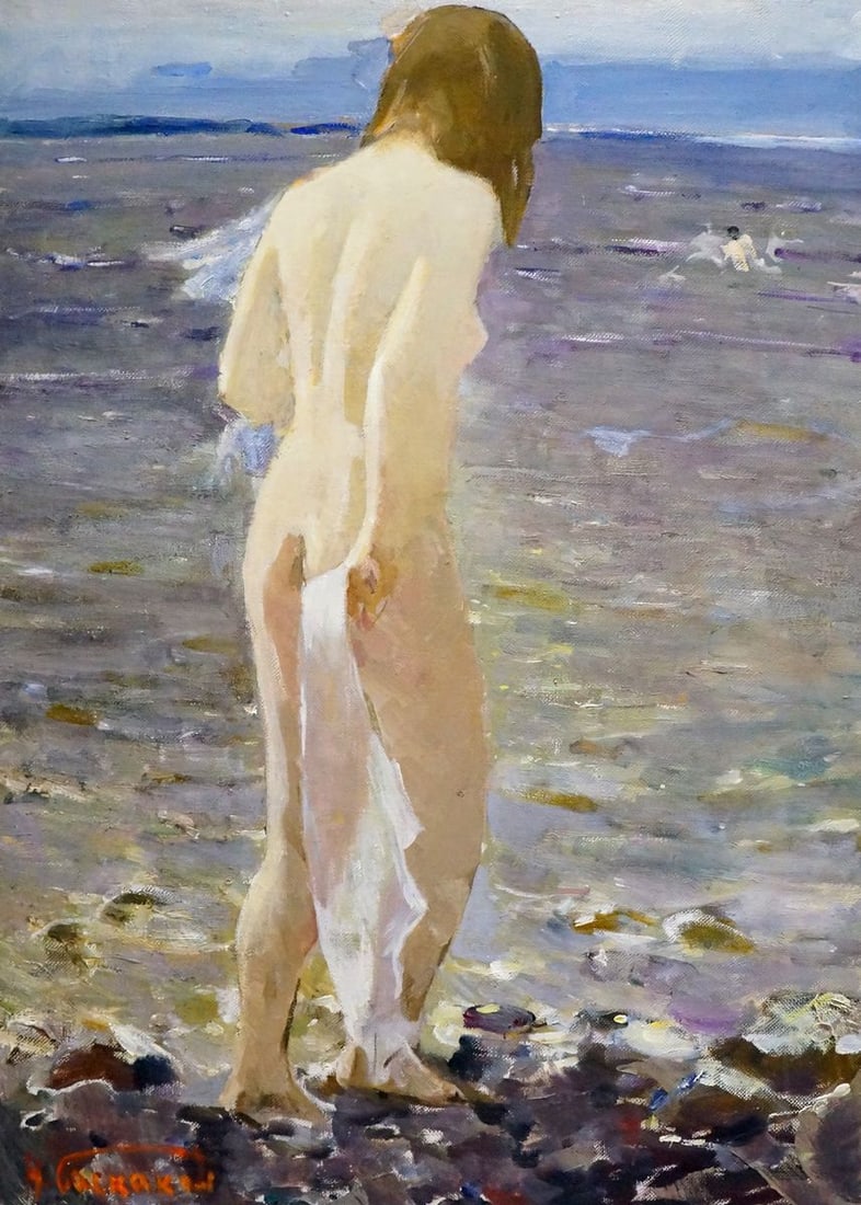 Oil painting Portrait of a girl Baskakov N.N.: Title: Oil painting Portrait of a girl Baskakov N.N. Description: NoVern 1336 *** ABOUT THIS PAINTING *** * TITLE: "Portrait of a girl" * ARTISTS: Baskakov N. N. * SIZE: 83x67 cm/'32.67x26.37 inches'