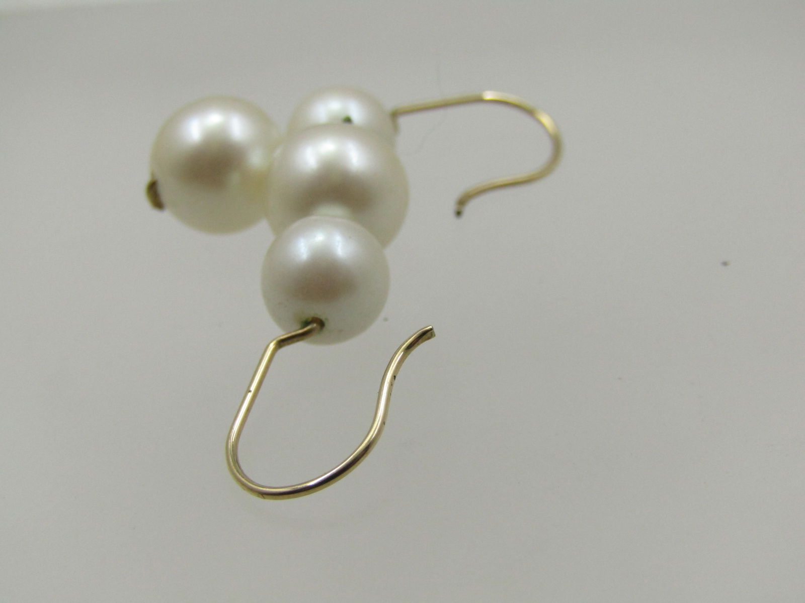 Vintage 10kt G.F. Faux Pearl Earrings, Pierced - 5
