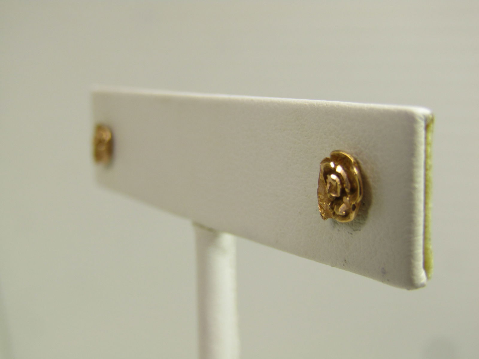 Vintage 14kt Gold Rose Earrings, Studs, Signed MA, 1980's - 2