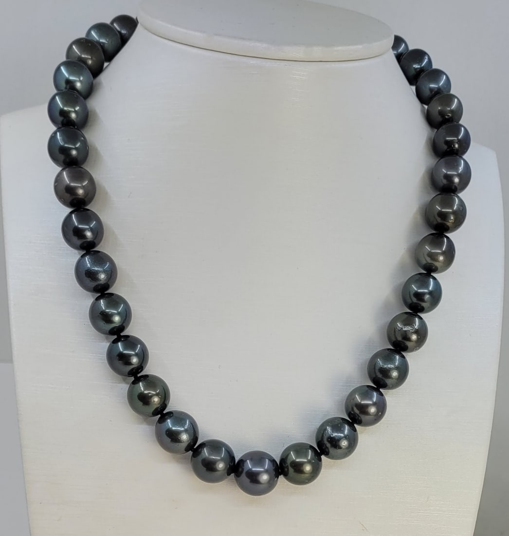 Necklace, ALGT Certified Tahiti Pearls - 11.0x13.1mm - 2