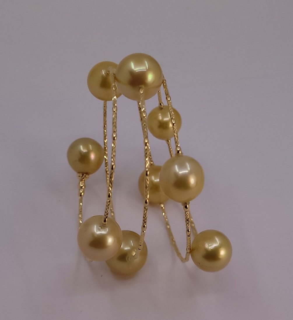 Bracelet - 18 kt. Yellow gold - Golden South Sea Pearls - 4