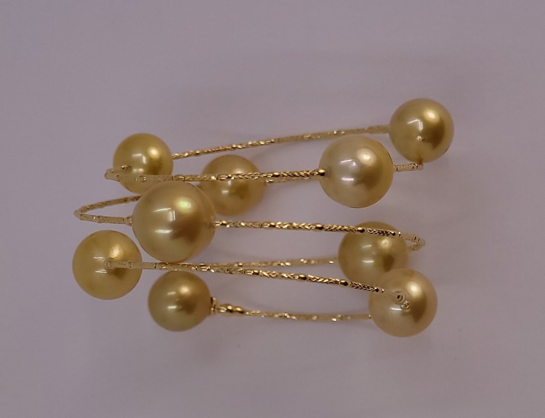 Bracelet - 18 kt. Yellow gold - Golden South Sea Pearls - 5