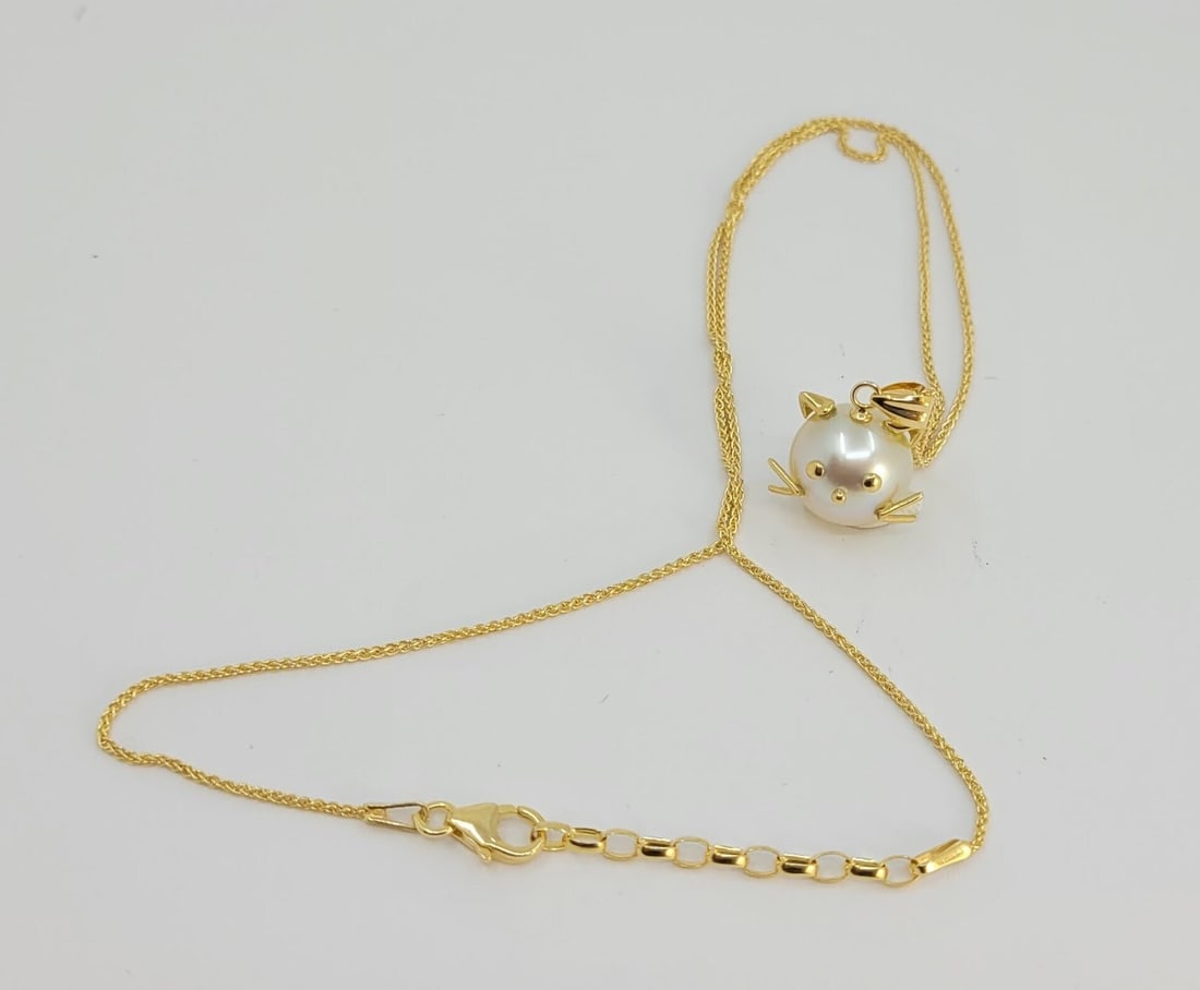 Necklace with pendant - 18 kt. Yellow gold Pearl - Golden South Sea Pearl - 8