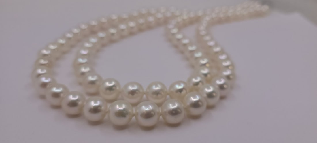Necklace - 9x9.5mm Double Akoya Pearl - 11