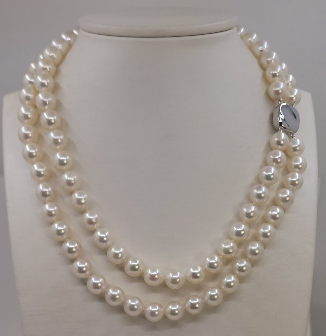 Necklace - 9x9.5mm Double Akoya Pearl - 3