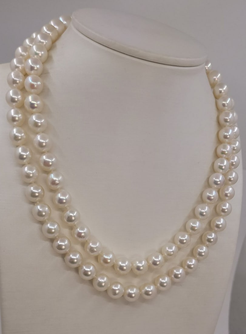 Necklace - 9x9.5mm Double Akoya Pearl - 4