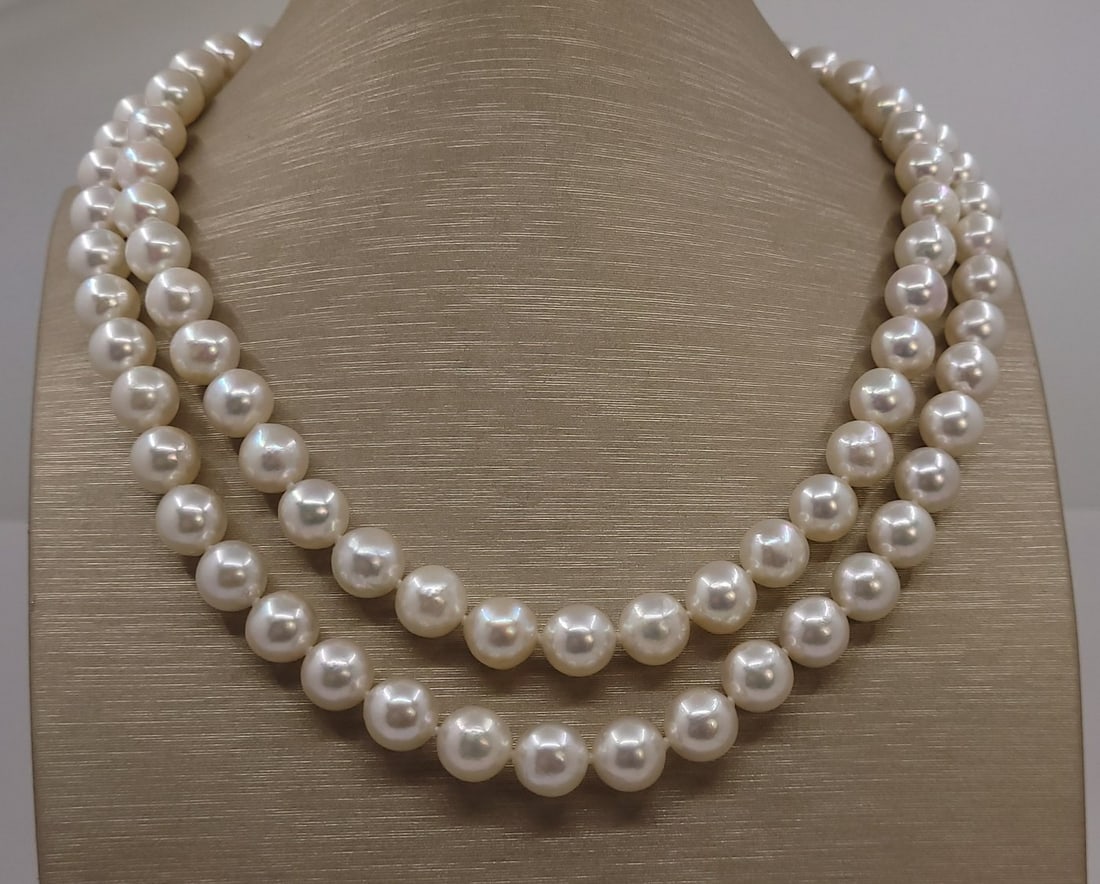 Necklace - 9x9.5mm Double Akoya Pearl - 6